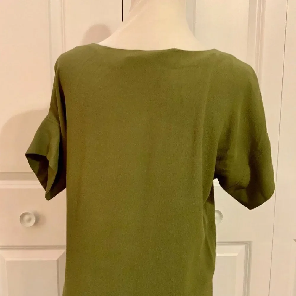 Madewell Olive Green Short Sleeve Novel Shift Dress XS